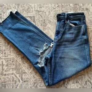 Hollister Distressed Blue Straight-Leg Jeans